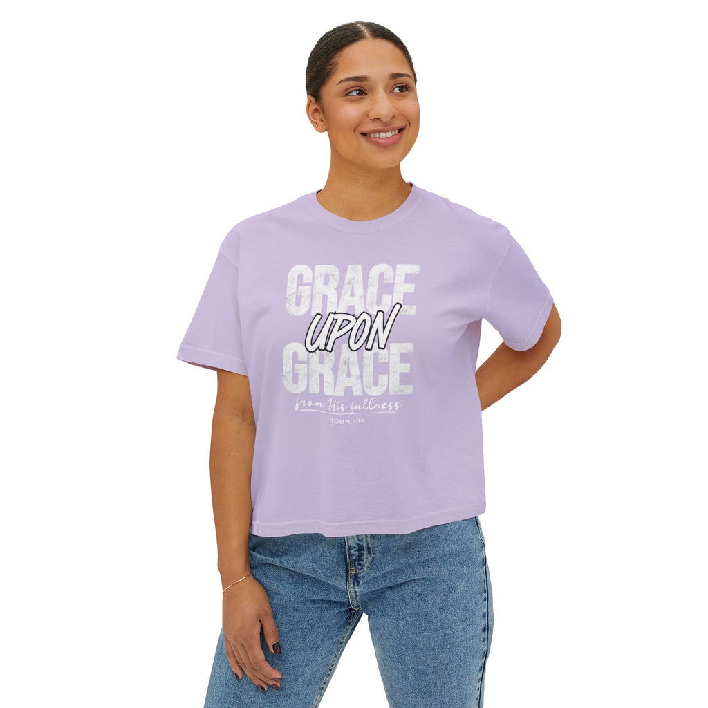 Grace Upon Grace Women's Boxy T-Shirt — Comfort Colors