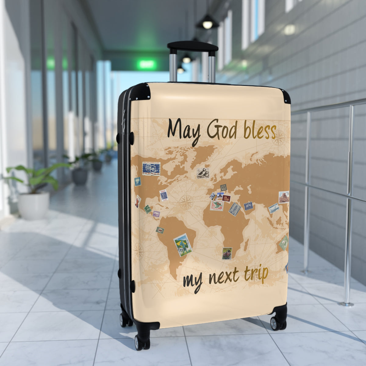 May God Bless My Next Trip — Christian Travel Suitcase