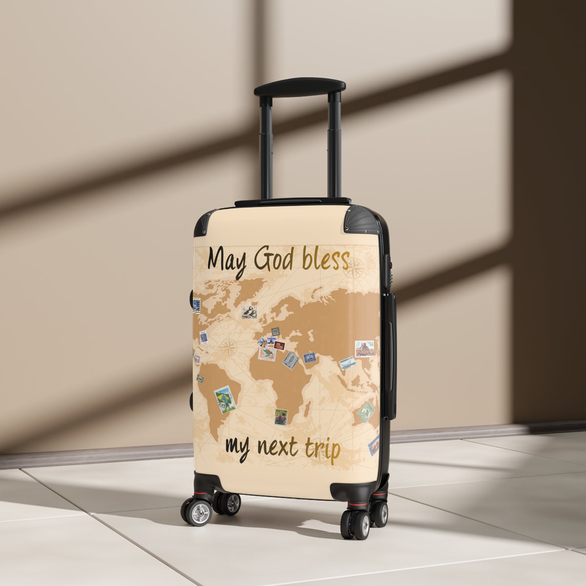 May God Bless My Next Trip — Christian Travel Suitcase