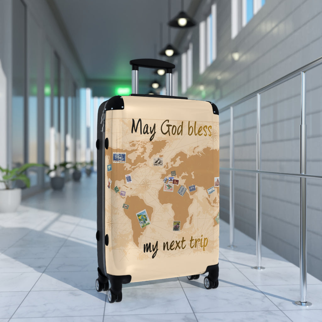 May God Bless My Next Trip — Christian Travel Suitcase