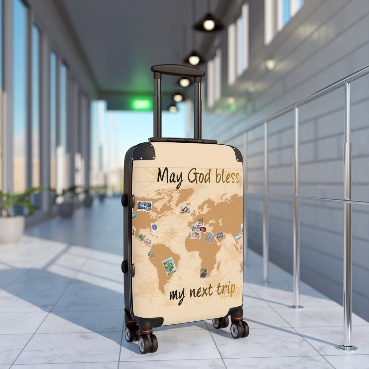 May God Bless My Next Trip — Christian Travel Suitcase