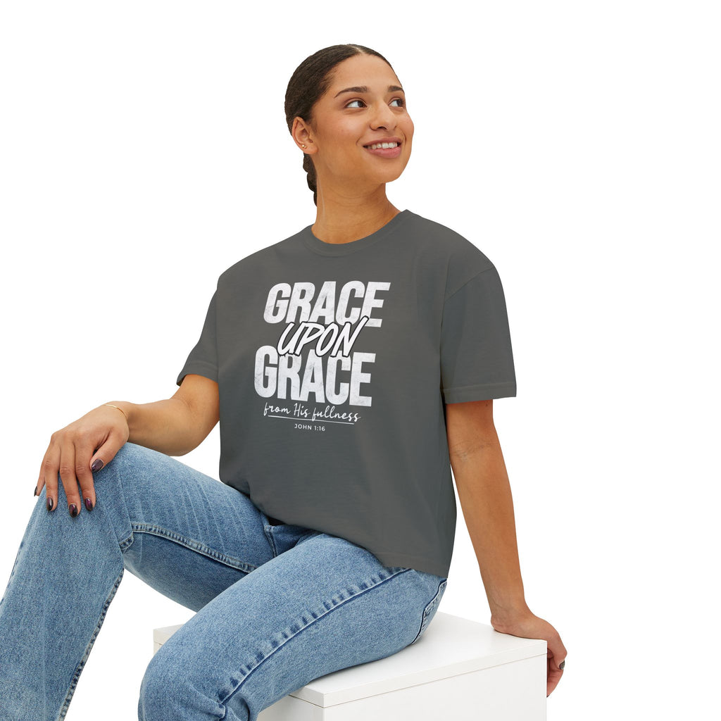 Grace Upon Grace Women's Boxy T-Shirt — Comfort Colors