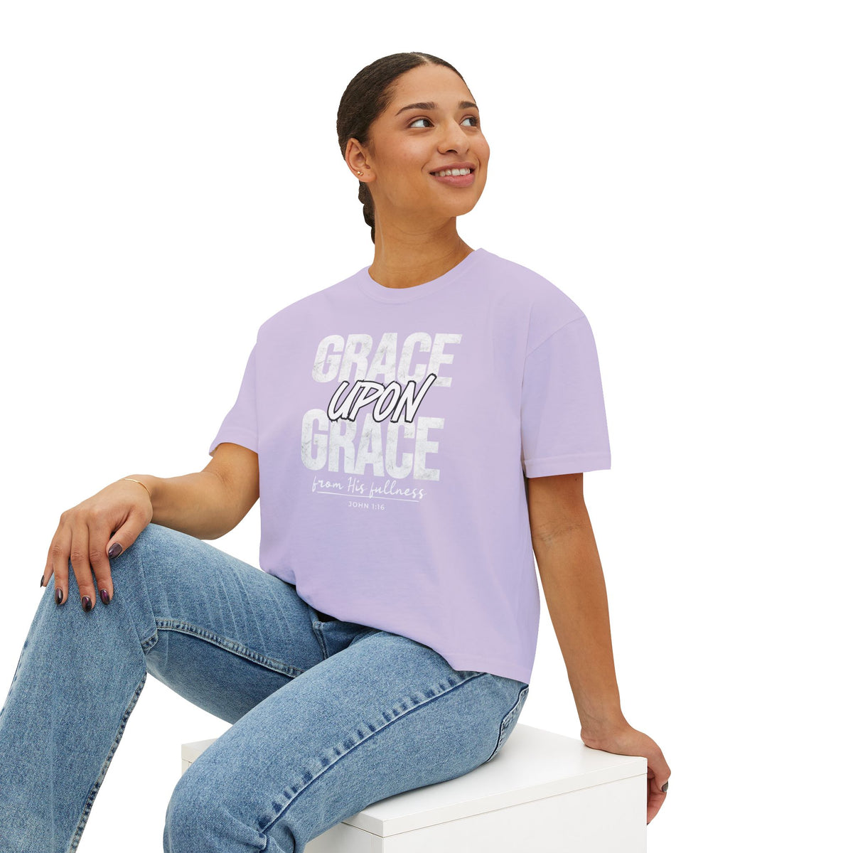 Grace Upon Grace Women's Boxy T-Shirt — Comfort Colors